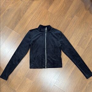 Forever 21 Black velvet zipper top